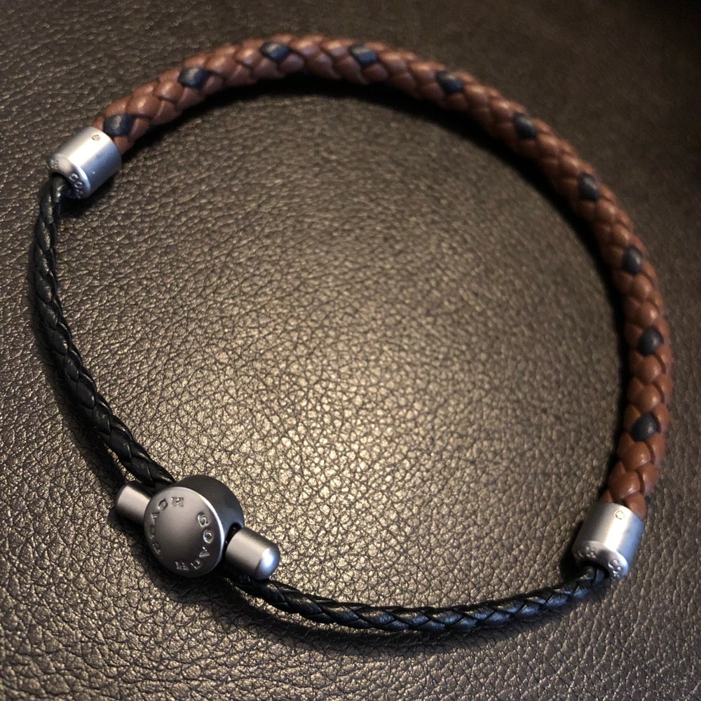 Coach leather braided bracelet